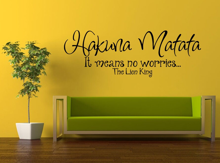 Wall Decal Vinyl Sticker Decals Interior Decor DIY Free Shipping Hakuna Matata It Means No Worries Quote Citation Words Cartoon Birds L515