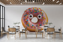 Load image into Gallery viewer, Cute Donut Wall Decal, Kawaii Donut Wall Art, Bakery Wall Sticker, Coffee Shop Wall Decor, Dessert Cafe Wall Decal