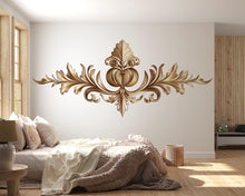 Load image into Gallery viewer, Ornamental Gold Wall Decal, Baroque Scroll Wall Sticker, Luxury Vintage Wall Art, Elegant Floral Scroll Decor, Peel And Stick Wall Decal