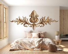 Load image into Gallery viewer, Ornamental Gold Wall Decal, Baroque Scroll Wall Sticker, Luxury Vintage Wall Art, Elegant Floral Scroll Decor, Peel And Stick Wall Decal