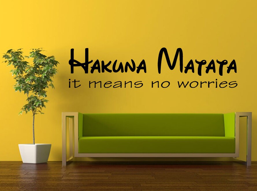 Wall Decal Vinyl Sticker Decals Interior Decor DIY Free Shipping Hakuna Matata It Means No Worries Quote Citation Words Cartoon L513