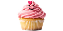 Load image into Gallery viewer, Cute Cupcake Wall Decal, Kawaii Cupcake Wall Sticker, Smiling Cupcake Wall Art, Bakery Cafe Decor, Dessert Kitchen Wall Decal
