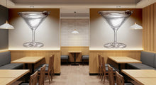 Load image into Gallery viewer, Martini Glass Wall Decal, Cocktail Bar Wall Art, Minimalist Drink Wall Sticker, Modern Bar Decor, Lounge Restaurant Wall Decal