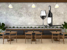 Load image into Gallery viewer, Wine Glass And Bottle Wall Decal, Minimalist Wine Bar Wall Art, Line Art Wine Decor, Restaurant Cafe Wall Sticker, Modern Bar Decor