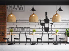 Load image into Gallery viewer, Wine Bar Wall Decal Line Art, Restaurant Wine Wall Art, Modern Wine Bottle And Glass Mural, Cafe Bar Wall Sticker, Minimalist Wine Decor