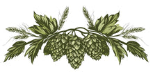 Load image into Gallery viewer, Hops Wall Decal Brewery Decor, Botanical Hop Cone Wall Art, Craft Beer Restaurant Mural, Modern Greenery Bar Wall Sticker
