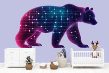 Load image into Gallery viewer, Constellation Bear Wall Art, Nursery Bear Decor, Galaxy Animal Wall Art, Kids Room Decor, Modern Nursery Mural 378mv