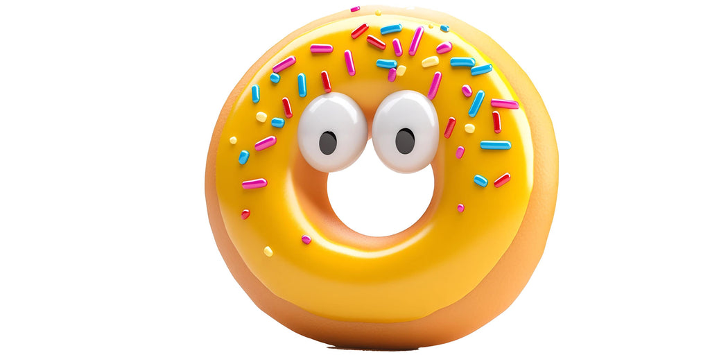 Yellow Donut Wall Mural Cute Sprinkle Donut Cafe Bakery Wall Art Decor 384mv