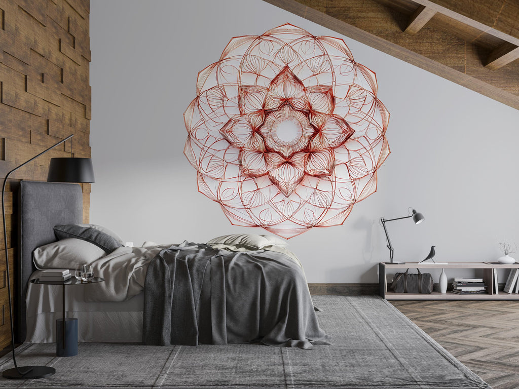 Mandala Wall Decal, Sacred Geometry Wall Sticker, Minimalist Mandala Wall Art, Boho Bedroom Decor, Peel And Stick Mandala Decal, Modern Wall