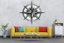 Load image into Gallery viewer, Compass Rose Wall Mural Black Nautical Compass Wall Art Modern Decor 352mv