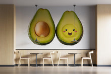 Load image into Gallery viewer, Cute Avocado Wall Mural Kawaii Avocado Cafe Kitchen Wall Art Decor 392mv