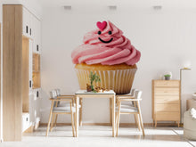 Load image into Gallery viewer, Cute Cupcake Wall Mural Pink Cupcake Cafe Bakery Wall Art Decor 393mv