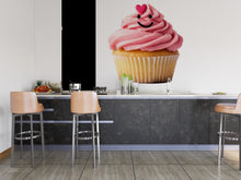 Load image into Gallery viewer, Cute Cupcake Wall Mural Pink Cupcake Cafe Bakery Wall Art Decor 393mv