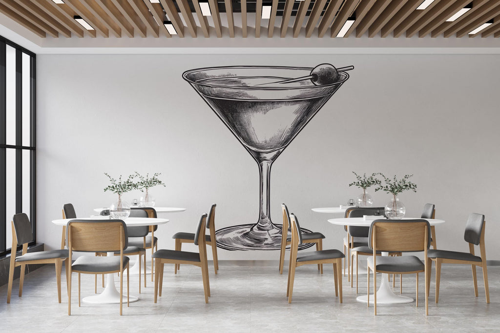 Vintage Martini Wall Mural Cocktail Bar Restaurant Wall Art Decor 396mv