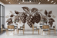 Load image into Gallery viewer, Vintage Hop Wall Mural Brewery Botanical Restaurant Decor 400mv