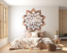 Load image into Gallery viewer, Lotus Mandala Wall Decal, Sacred Geometry Wall Sticker, Modern Lotus Wall Art, Boho Bedroom Decor, Peel And Stick Mandala Decal, Meditation