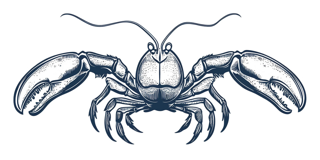 Vintage Lobster Wall Decal Nautical Lobster Illustration Wall Sticker Seafood Restaurant Cafe Kitchen Coastal Wall Art