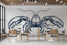 Load image into Gallery viewer, Vintage Lobster Wall Decal Nautical Lobster Illustration Wall Sticker Seafood Restaurant Cafe Kitchen Coastal Wall Art