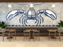 Load image into Gallery viewer, Vintage Lobster Wall Decal Nautical Lobster Illustration Wall Sticker Seafood Restaurant Cafe Kitchen Coastal Wall Art