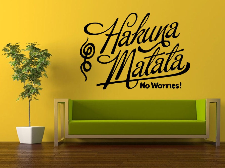 Wall Decal Vinyl Sticker Decals Interior Decor DIY Free Shipping Hakuna Matata It Means No Worries Quote Citation Words Phrase Saying L516