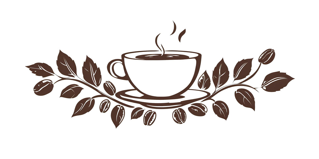 Coffee Cup Wall Decal Coffee Leaves Wall Sticker Cafe Wall Art Coffee Shop Kitchen Decor Modern Coffee Wall Art