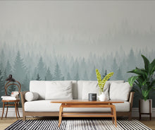 Load image into Gallery viewer, Dreamy Forest Wallpaper Mural – Watercolor Evergreen Trees, Forest wallpaper, Pine Tree Wall Art for Nursery Room 240DE