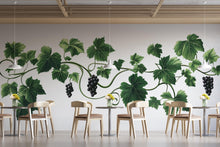 Load image into Gallery viewer, Grape Vine Wall Decal Vineyard Wall Sticker Wine Bar Restaurant Kitchen Decor Botanical Grape Leaves Wall Art