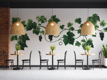 Load image into Gallery viewer, Grape Vine Wall Decal Vineyard Wall Sticker Wine Bar Restaurant Kitchen Decor Botanical Grape Leaves Wall Art