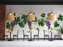 Load image into Gallery viewer, Purple Grape Vine Wall Decal Vineyard Wall Sticker Wine Bar Restaurant Kitchen Decor Botanical Grape Wall Art