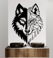 Load image into Gallery viewer, Wolf Polygonal wall decal Wolf Geometric decor Wolf wall art Decal Wolf Lover Animals Wolf Wall Bathroom Wall Decals Stickers Vinyl 241DE