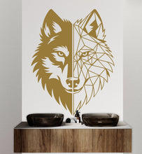 Load image into Gallery viewer, Wolf Polygonal wall decal Wolf Geometric decor Wolf wall art Decal Wolf Lover Animals Wolf Wall Bathroom Wall Decals Stickers Vinyl 241DE