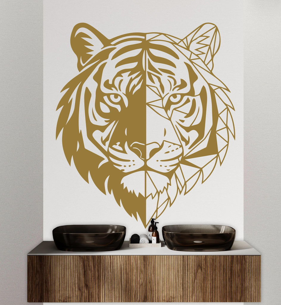 Tiger Polygonal wall decal Tiger Geometric decor Tiger wall art Decal Tiger Lover Animals Tiger Wall Bathroom Wall Decals Stickers 242DE
