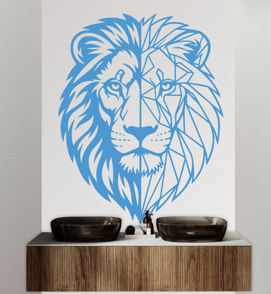 Lion Polygonal wall decal Lion Geometric decor Lion wall art Decal Lion Lover Animals Lion Wall Bathroom Wall Decals Stickers 243DE