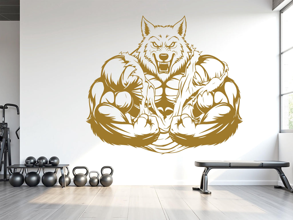 Wolf Gym Wall Decor No Pain No Gain Fitness Art Decal Crossfit Gifts Home Sticker