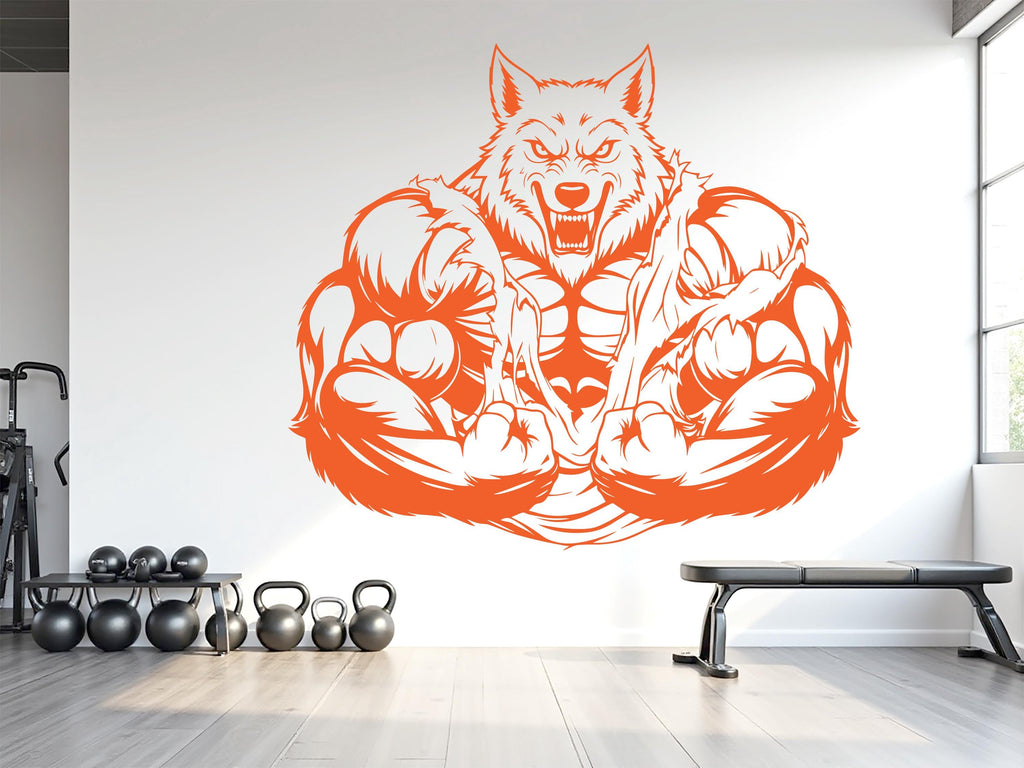 Wolf Gym Wall Decor No Pain No Gain Fitness Art Decal Crossfit Gifts Home Sticker