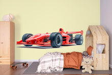 Load image into Gallery viewer, Formula Race Car Wall Decal, Red Racing Car Wall Sticker, Kids Room Car Decor, Boys Bedroom Wall Art, Peel And Stick Wall Decal