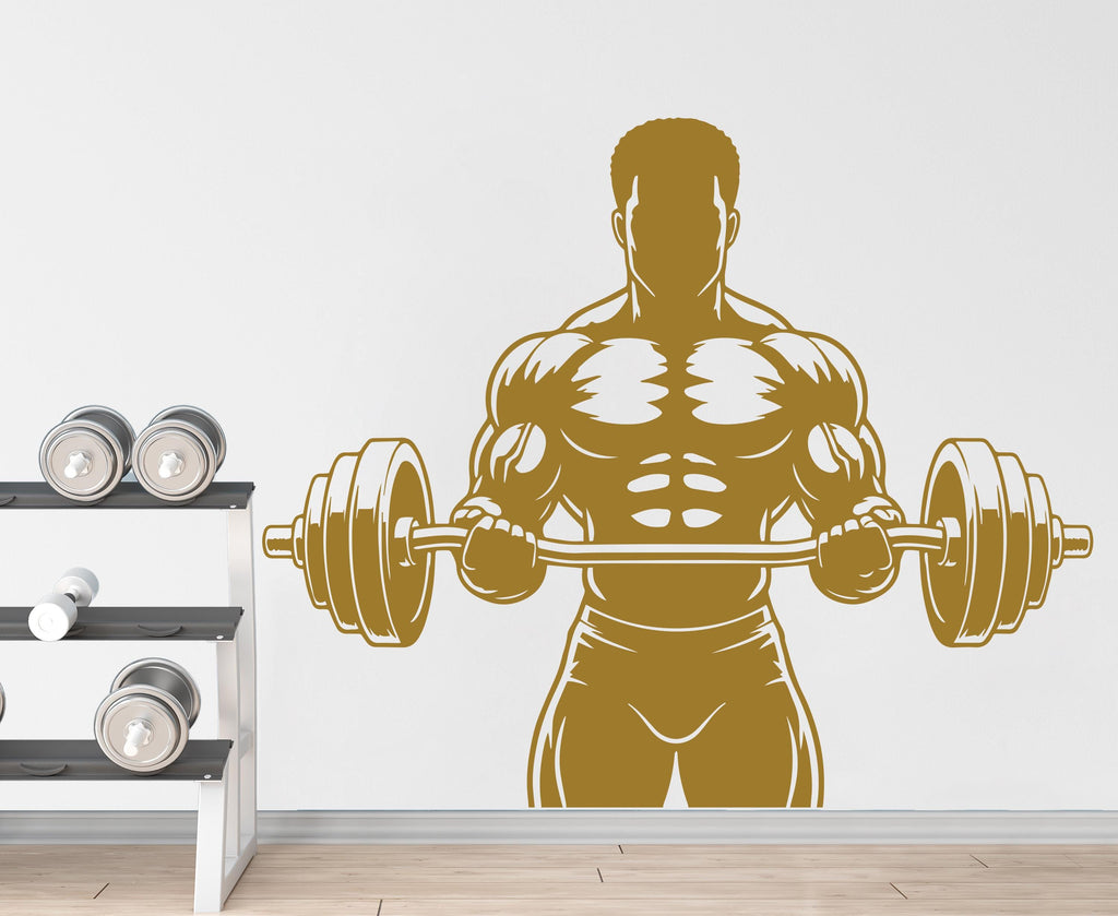 Afro Men Bodybuilder in Gym Wall Decal Power fitness Women Squat Decor Workout Art Vinyl Wall Stickers Bedroom 288DE