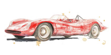Load image into Gallery viewer, Vintage Race Car Wall Decal For Kids Room, Watercolor Classic Sports Car Wall Sticker, Retro Car Nursery Decor, Boys Bedroom Art
