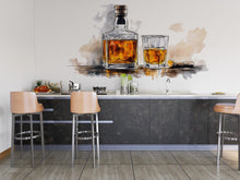 Load image into Gallery viewer, Watercolor Whiskey Wall Decal Whiskey Bottle Glass Wall Art Bar Decor Restaurant Lounge Home Bar Wall Sticker