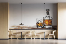 Load image into Gallery viewer, Whiskey Wall Decal Minimal Bar Wall Sticker Whiskey Bottle Glass Wall Art Restaurant Lounge Home Bar Decor