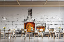Load image into Gallery viewer, Rustic Whiskey Wall Decal Bar Wall Sticker Whiskey Bottle Glass Wall Art Pub Restaurant Home Bar Decor