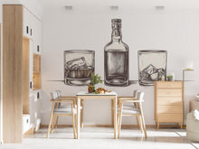Load image into Gallery viewer, Minimal Whiskey Wall Decal Bar Wall Sticker Whiskey Bottle Glass Wall Art Restaurant Lounge Home Bar Decor