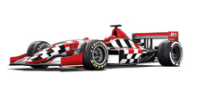 Load image into Gallery viewer, Checkered Formula Race Car Wall Decal For Kids Room, Racing Car Wall Sticker, Modern Formula Car Bedroom Wall Art