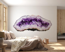 Load image into Gallery viewer, Amethyst Crystal Wall Decal Purple Geode Wall Sticker Boho Bedroom Decor Healing Crystal Wall Art Spiritual Decor
