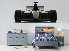 Load image into Gallery viewer, Black Formula Race Car Wall Decal For Kids Room, Racing Car Wall Sticker, Modern Motorsport Bedroom Wall Art