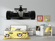 Load image into Gallery viewer, Black Formula Race Car Wall Decal For Kids Room, Racing Car Wall Sticker, Modern Motorsport Bedroom Wall Art