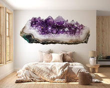 Load image into Gallery viewer, Amethyst Geode Wall Decal Purple Crystal Wall Sticker Boho Bedroom Decor Healing Crystal Wall Art Spiritual Decor