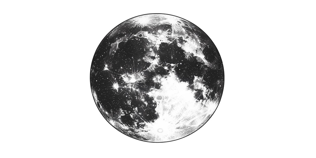 Moon Wall Decal Black And White Full Moon Wall Sticker Kids Room Decor Space Bedroom Wall Art Modern Home Decor