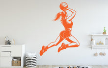 Load image into Gallery viewer, Basketball Girl Wall Decal, Basketball Wall sticker, Basket Girl Basketball wall art Kids room Decal 250DE