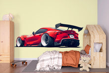 Load image into Gallery viewer, Red Sports Car Wall Decal For Boys Room | Modern Racing Car Wall Sticker | Kids Bedroom Car Wall Art | Playroom Car Decor | Peel And Stick